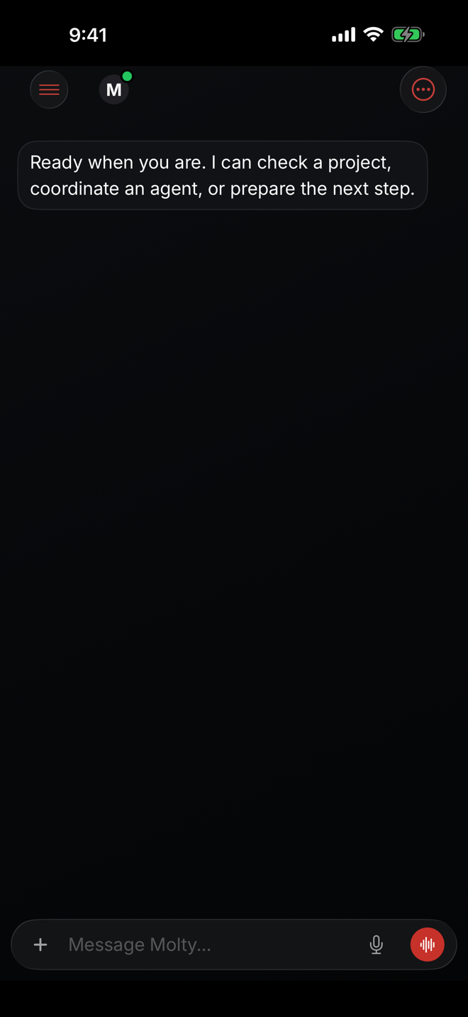 Chat with the agent in the OpenClaw app